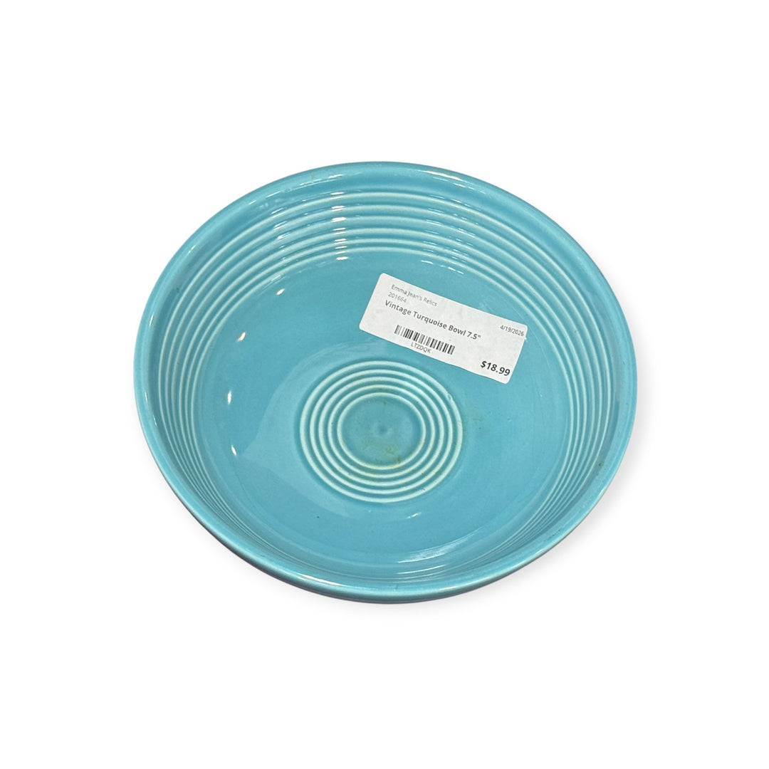 Vintage Fiesta - Vintage Turquoise Bowl 7.5"