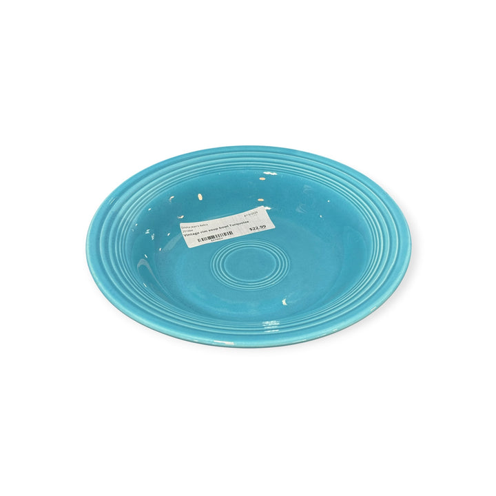 Vintage Fiesta - Vintage Turquoise Rimmed Soup Bowl