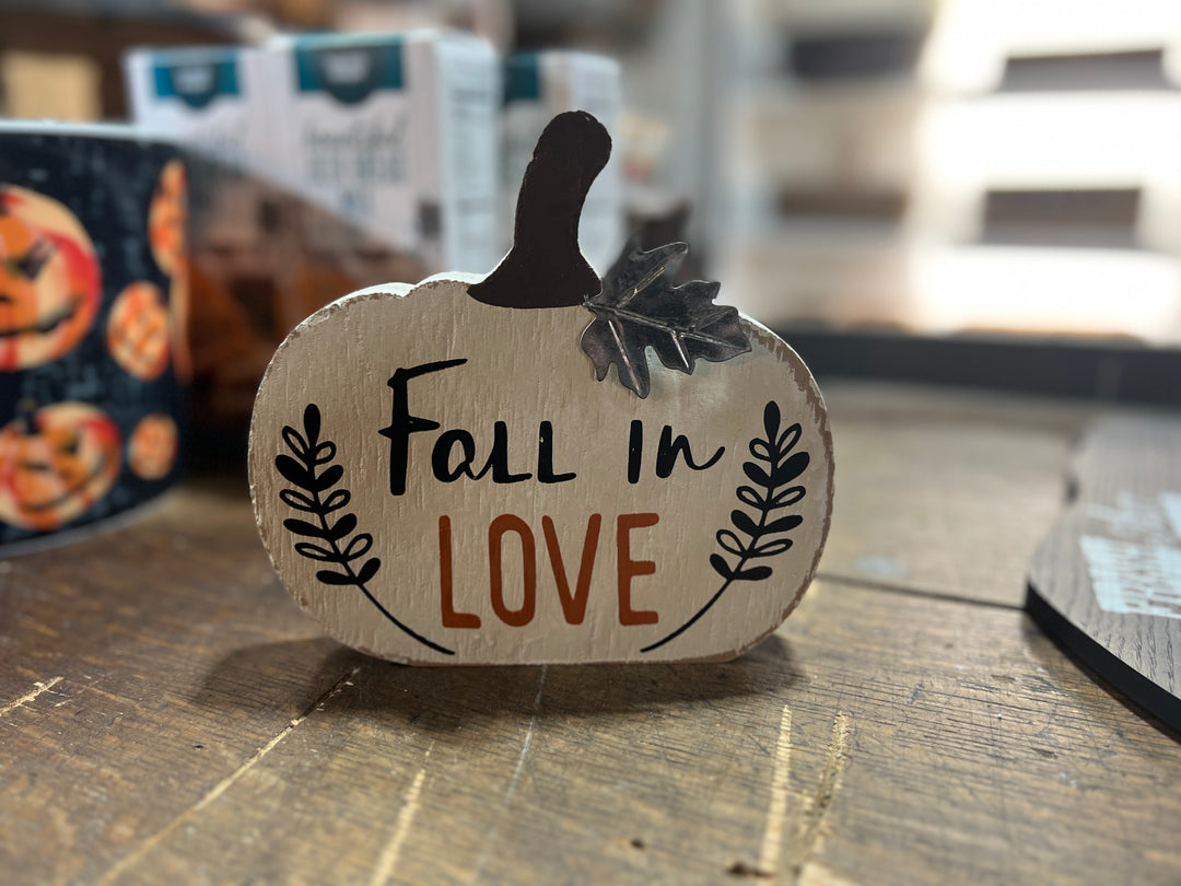 Fall In Love Wooden Pumpkin