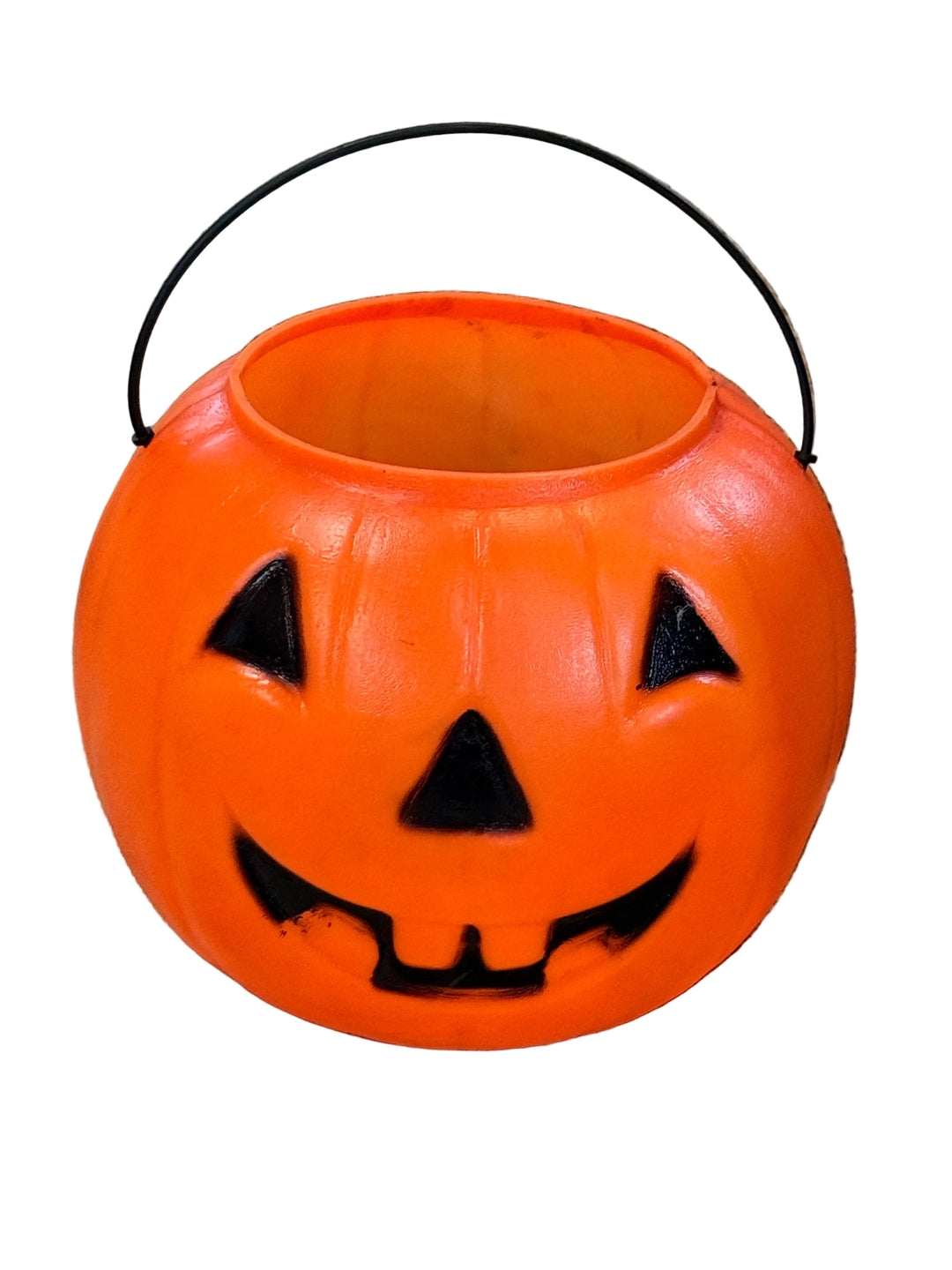 Vintage Pumpkin Pail Blow Mold Orange  Plastics Jack O Lantern Bucket