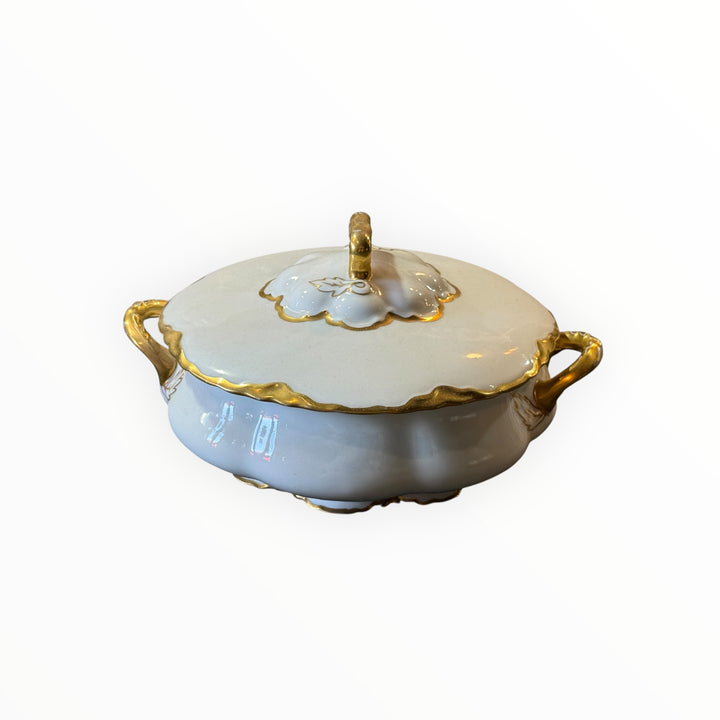 Royal Haviland (Gold Trim) Round Covered Dish
