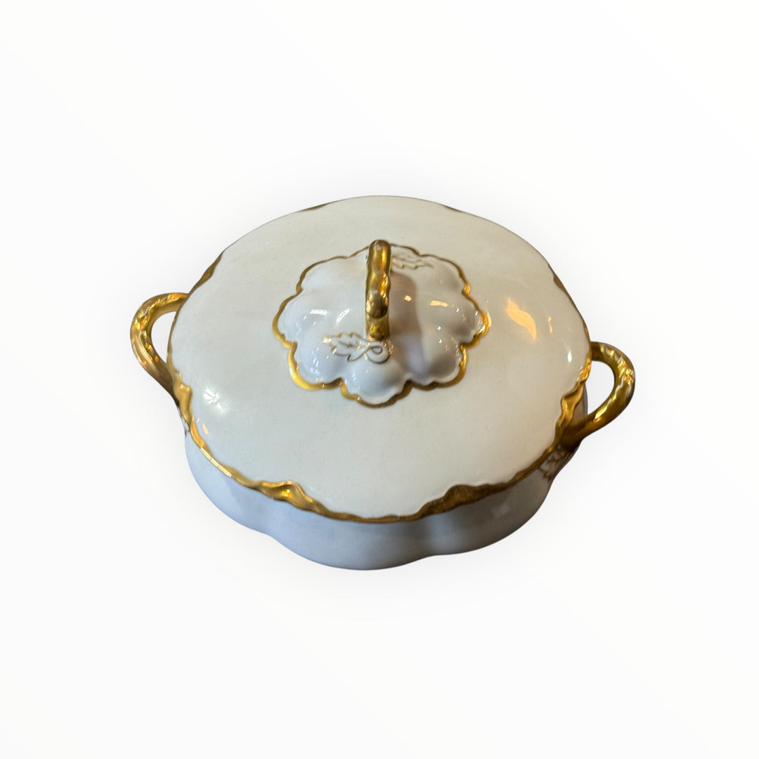 Royal Haviland (Gold Trim) Round Covered Dish