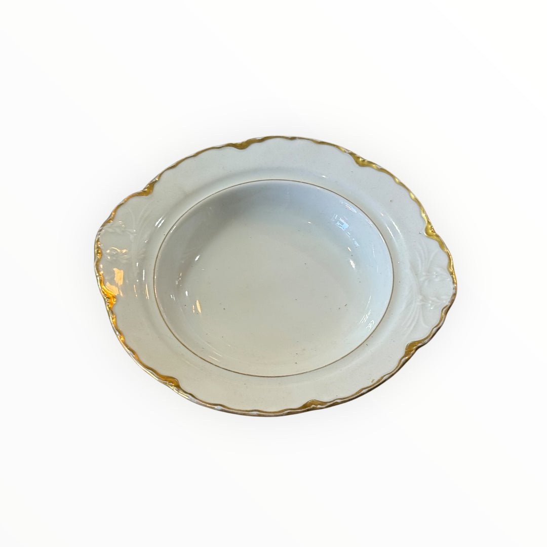 Royal Haviland (Gold Trim) Round Covered Butter Dish