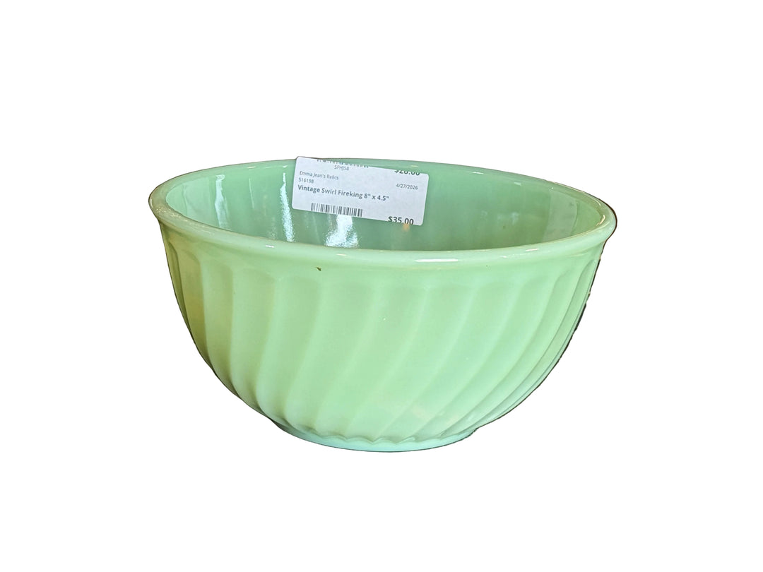 Jadeite Fireking Swirl Bowl 8" x  4.5"