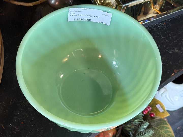 Jadeite Fireking Swirl Bowl 8" x  4.5"