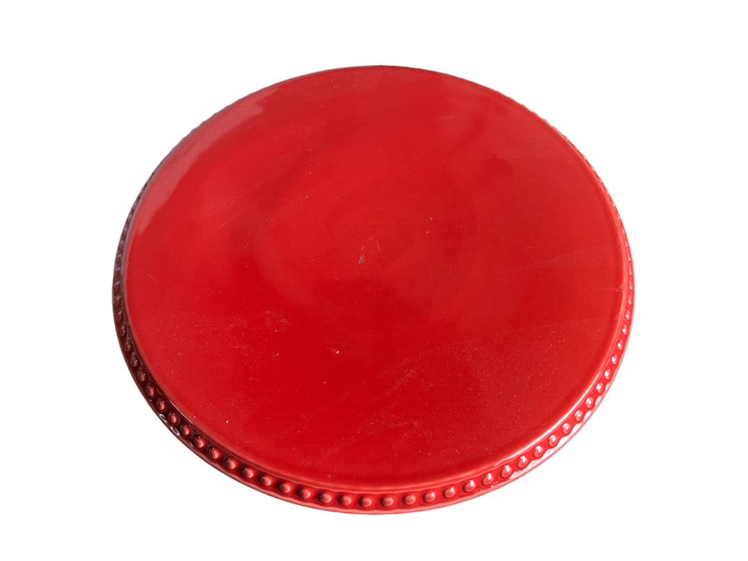 Red Ceramic Cake Pedestal