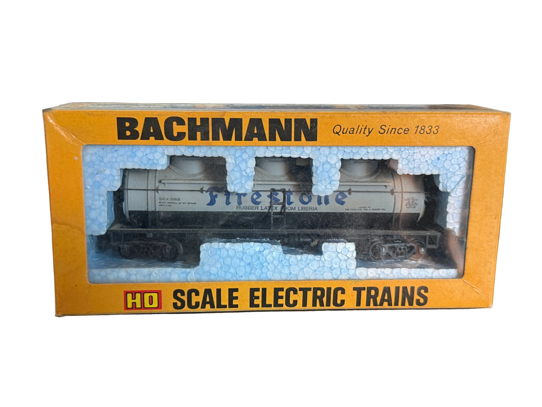 Trains - Bachmann HO scale Firestone Rubber Latex Triple-Dome Tanker Car
