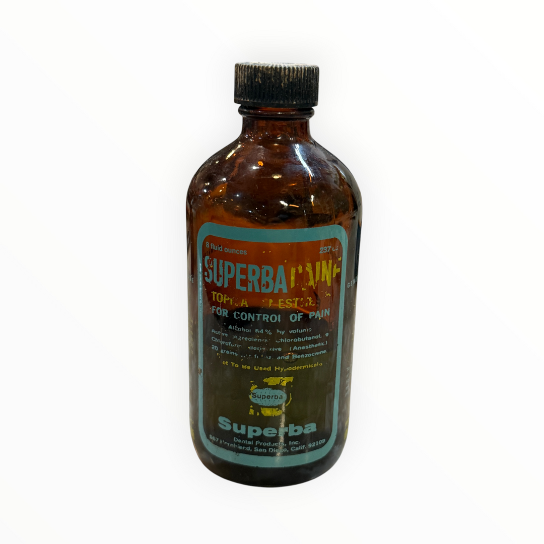 Vintage Superba Anesthetic Bottle 8 Oz.