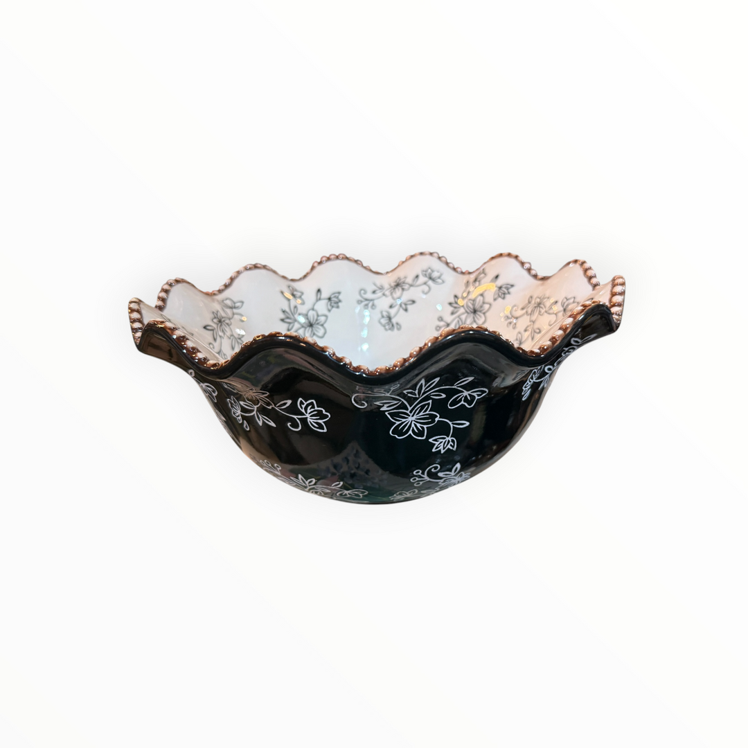 Temp-tations Ovenware Floral Lace 4 Quart Ruffled Bowl