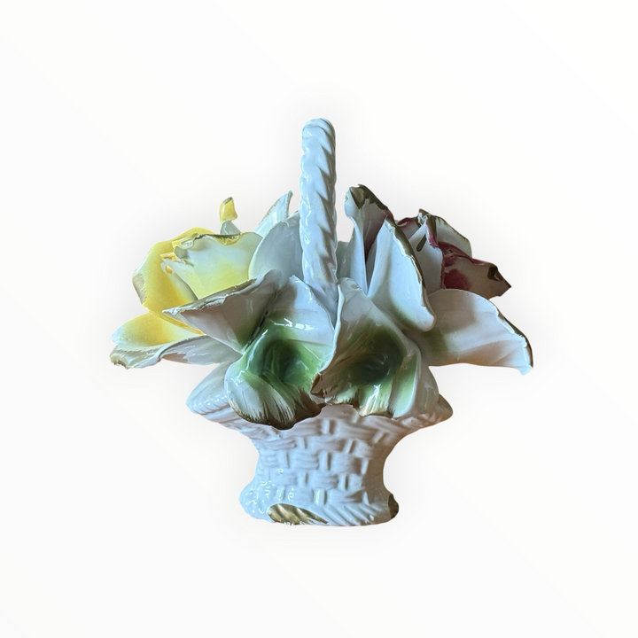 Capodimonte Porcelain Flower Basket