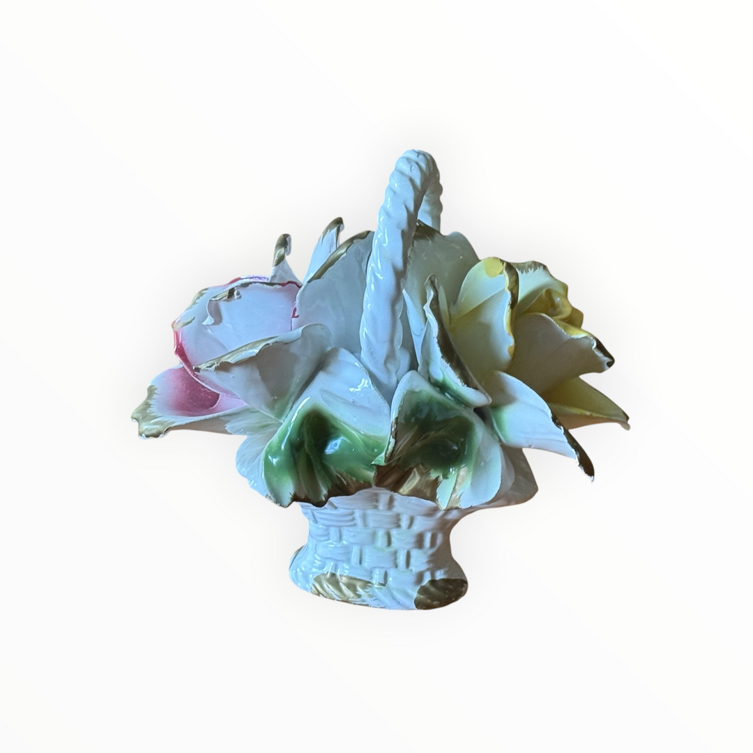 Capodimonte Porcelain Flower Basket