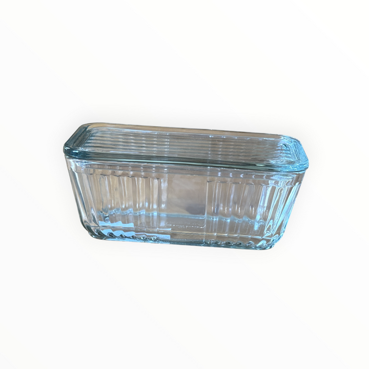 Vintage Anchor Hocking Clear Glass Refrigerator Dish with Lid