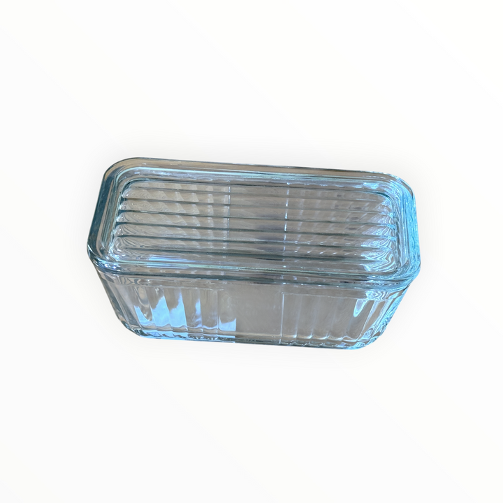 Vintage Anchor Hocking Clear Glass Refrigerator Dish with Lid