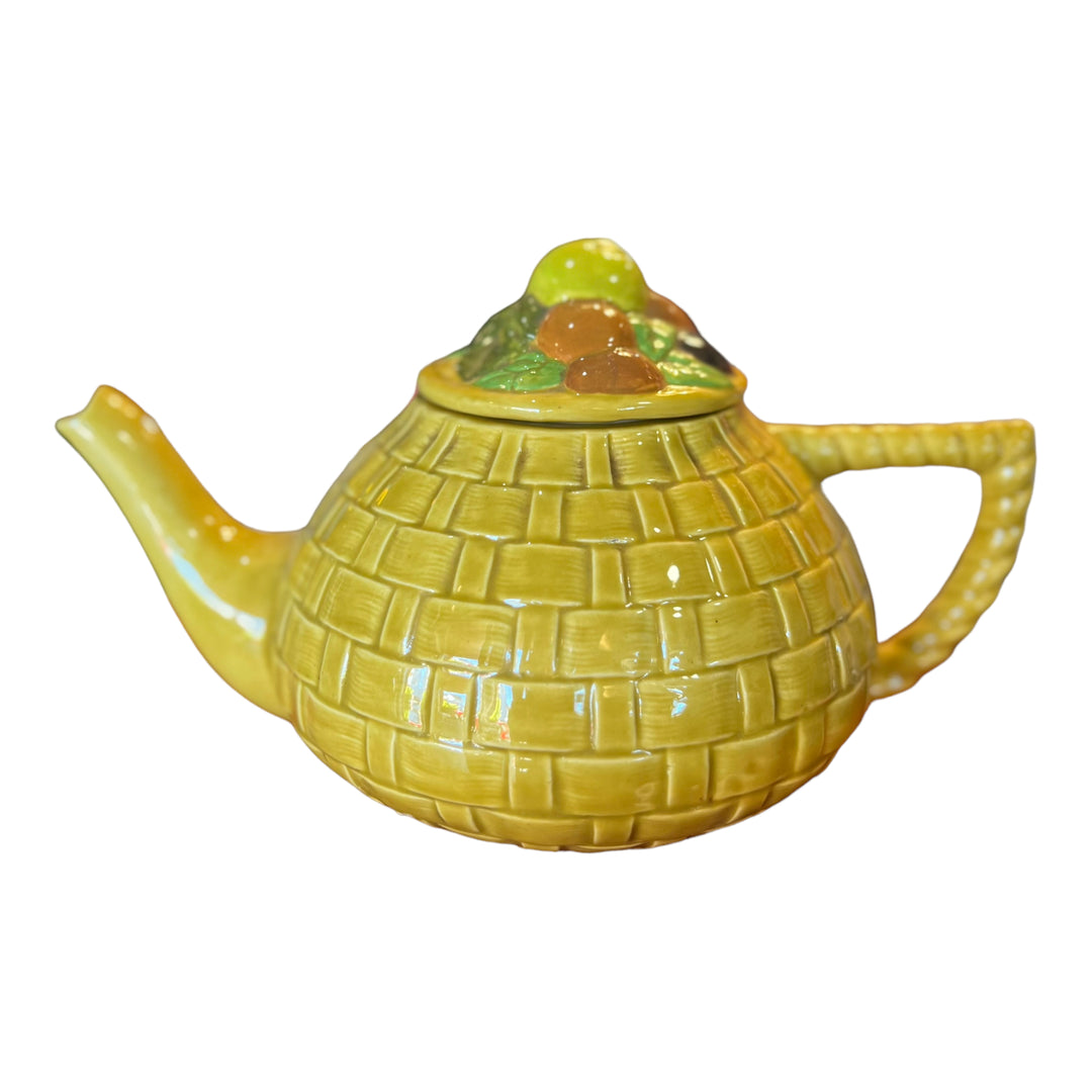 Ceramic Basket Weave Fruit Teapot