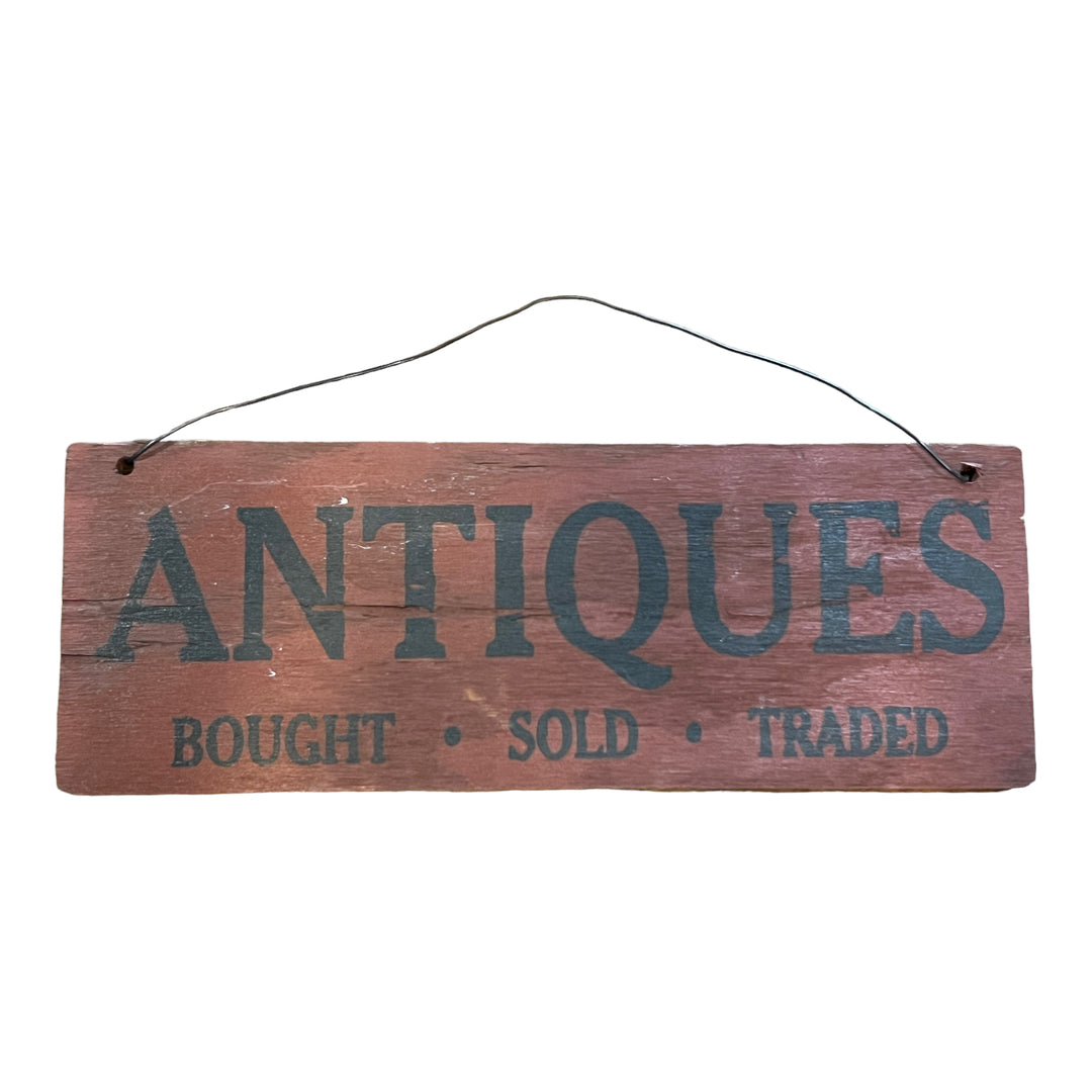 Rustic Wooden Antiques Sign