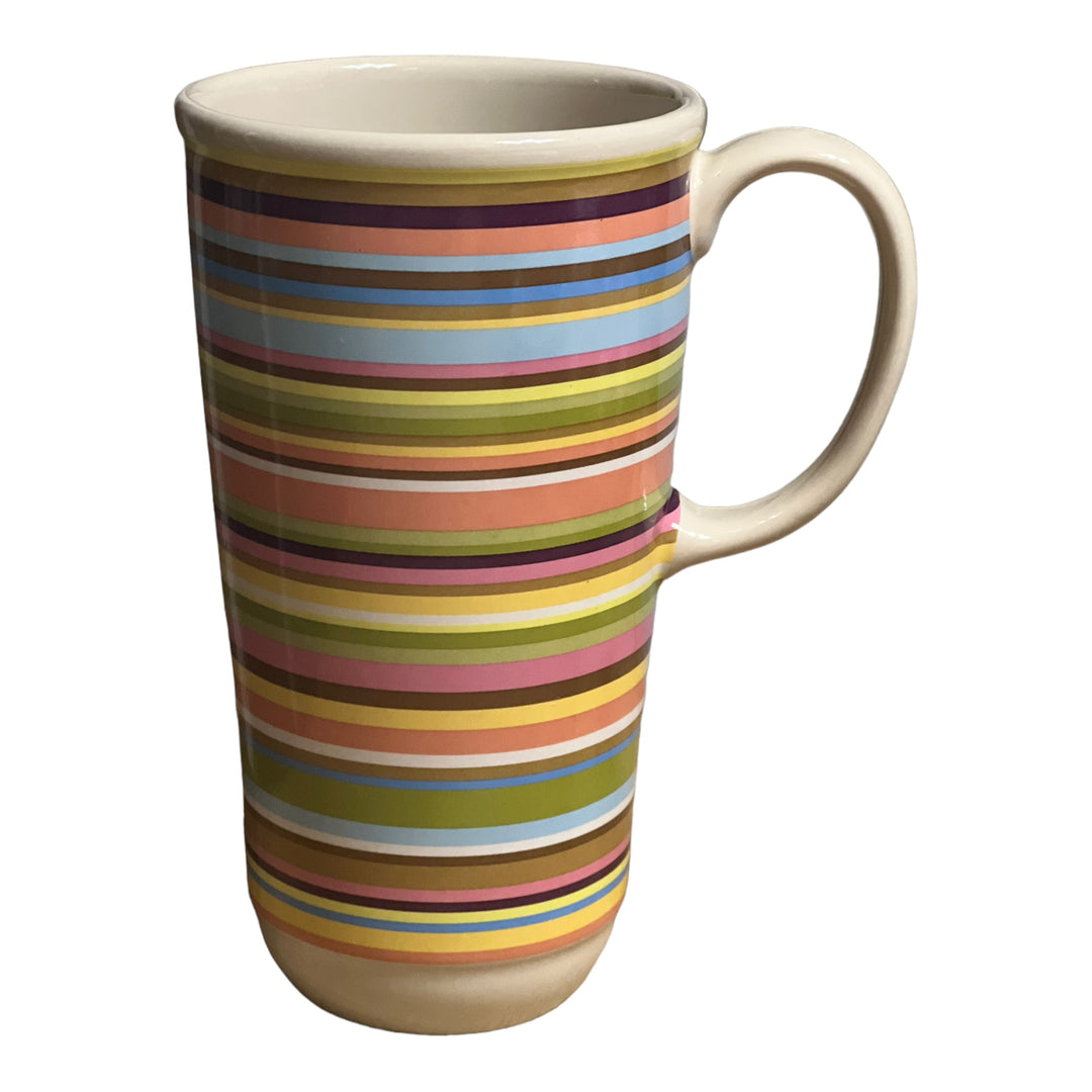 Longaberger Summertime Stripe Travel Mug