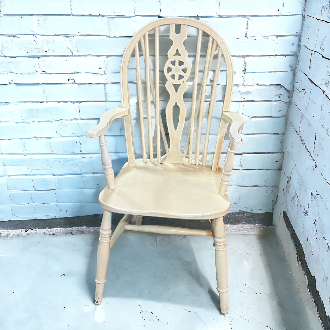 Solid Honey Oak Chair - Repainted White - PICKUP ONLY