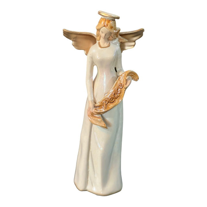 Ceramic Peace Angel - White