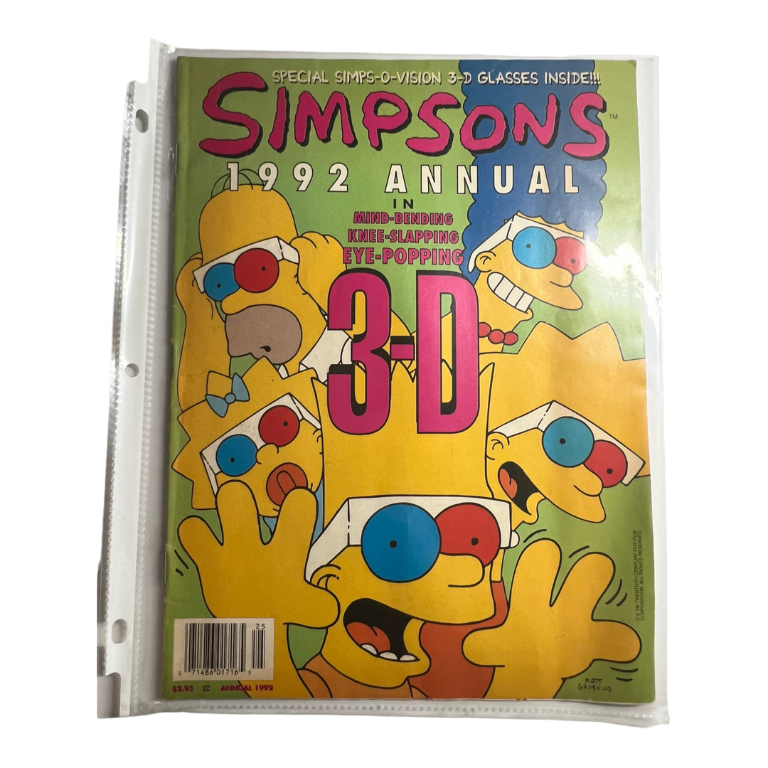 Simpsons 1992 Annual 3-D Book