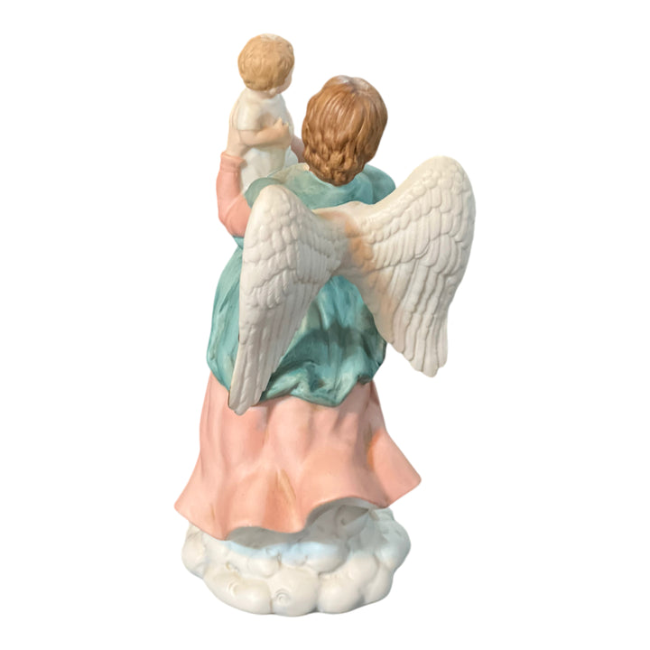 HOMCO Home InteriorsGuardian Angel w/ Child Porcelain Figurine Statue 1417