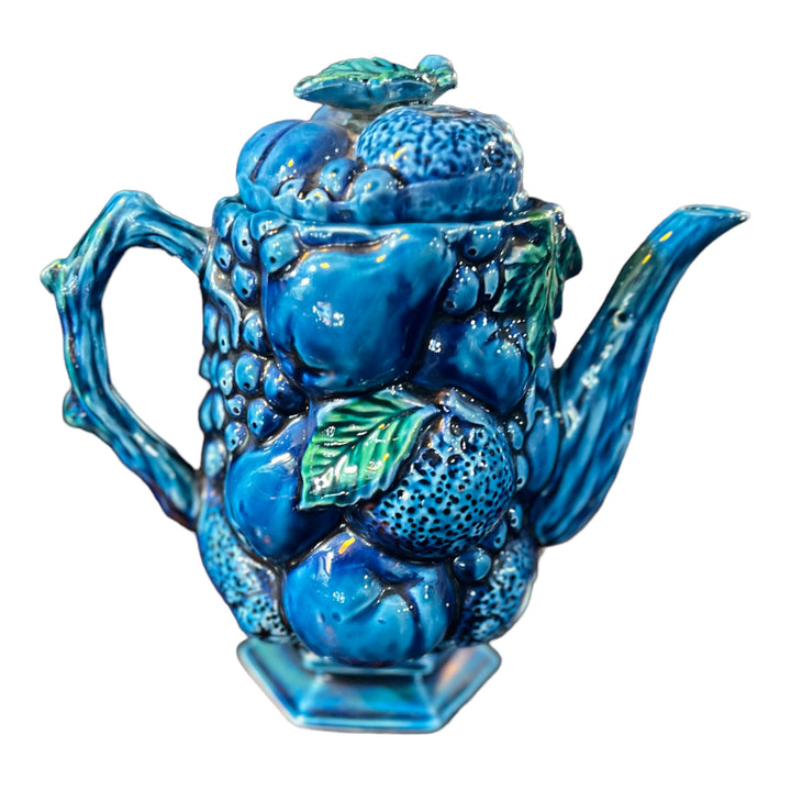 Vintage Inarco Blue Fruit Teapot
