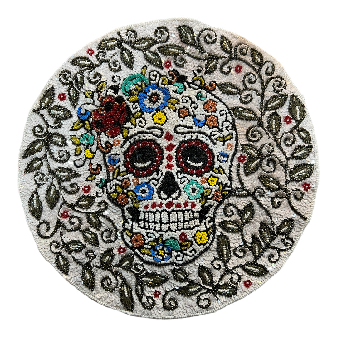 Sugar Skull - Day of the Dead 10" Beaded Patch