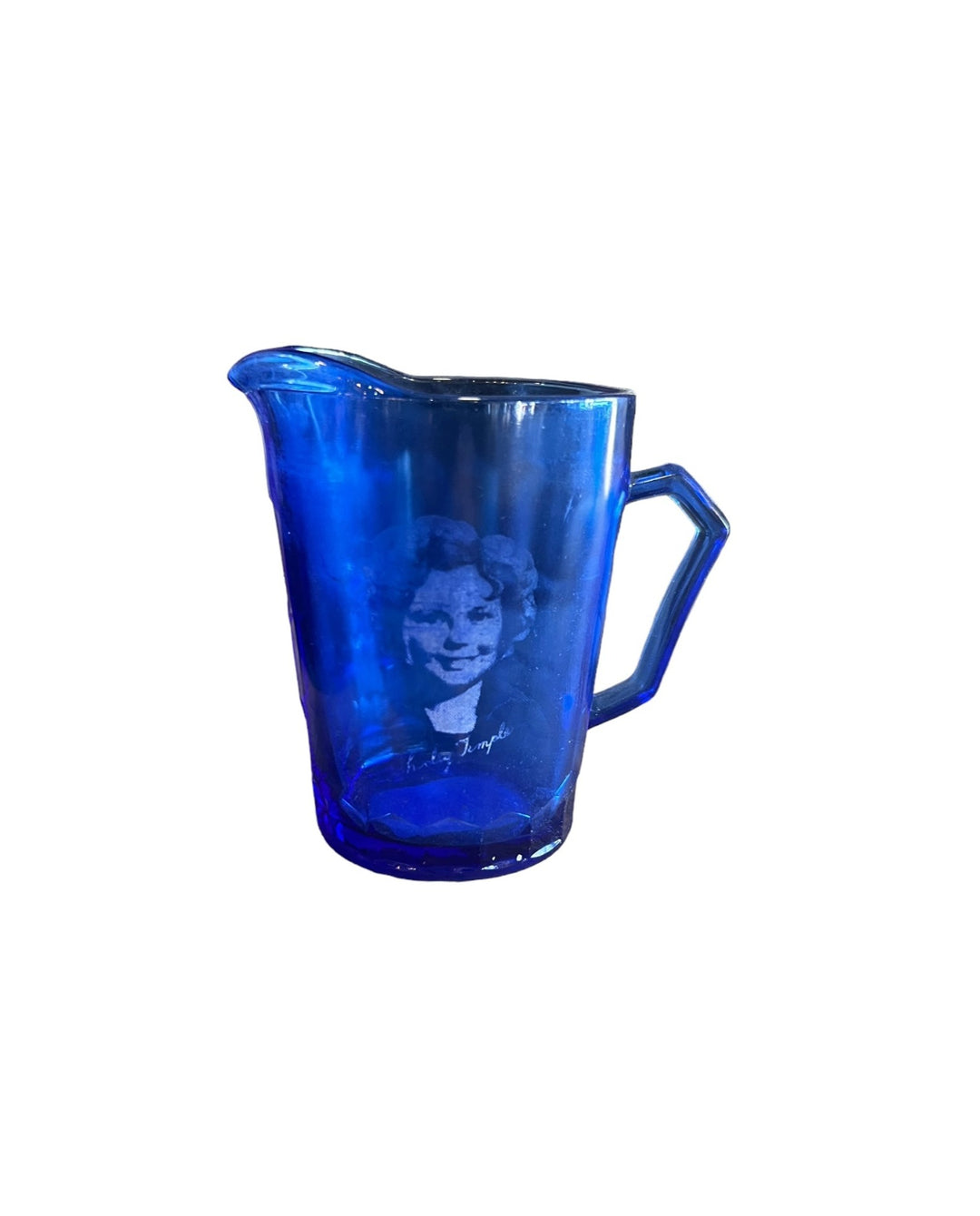 Vintage 1930's Shirley Temple Hazel Atlas Co. Cobalt Blue Glass Creamer
