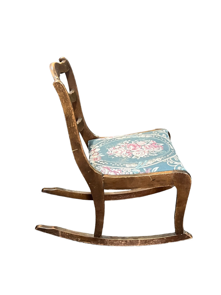 Wooden Rocking Chair Needlepoint Seat  PICKUP ONLY