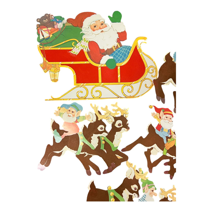 Santa's Sleigh and Reindeer, 6' Long,