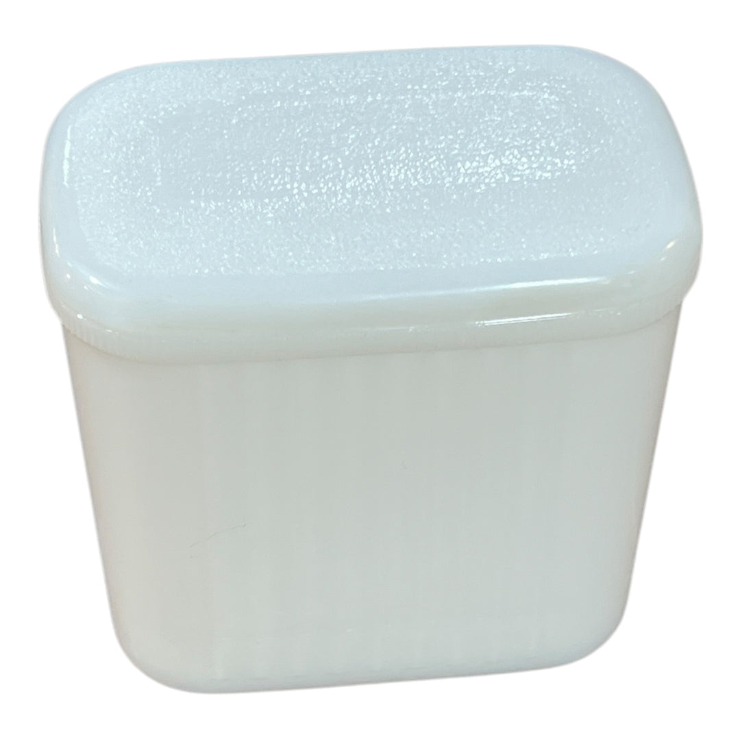 HAZEL ATLAS-Refrigerator Storage Dish Milk Glass with Lid