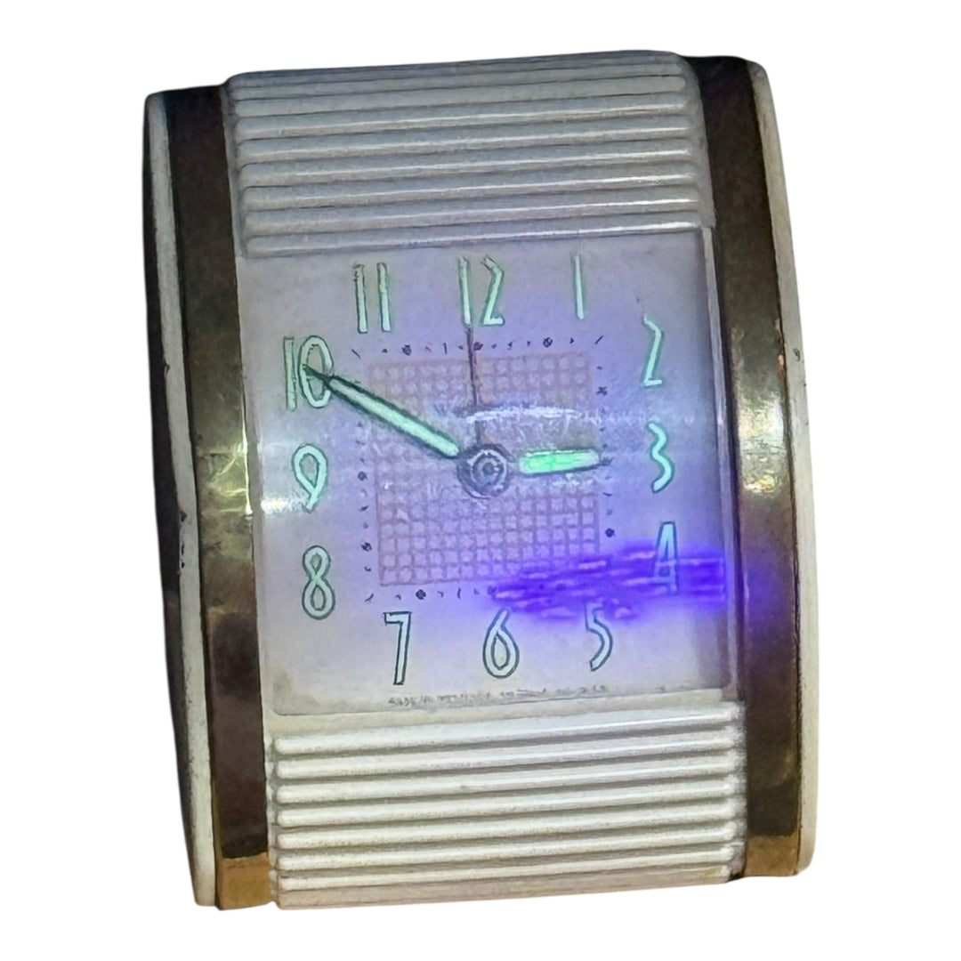 Vintage Westclox Keywould Travel Alarm Clock Tambour Art Deco