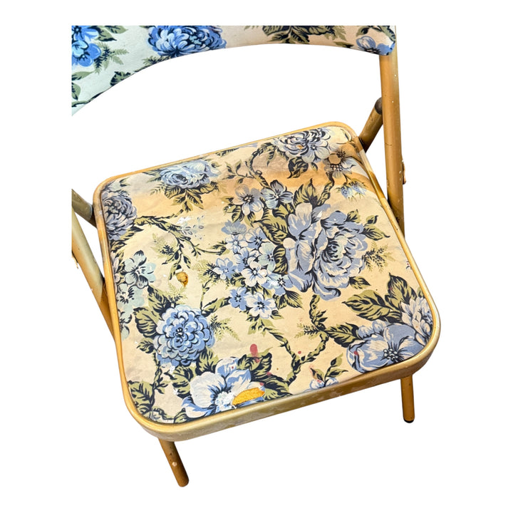 Metal Folding Floral Chair  PICKUP ONLY