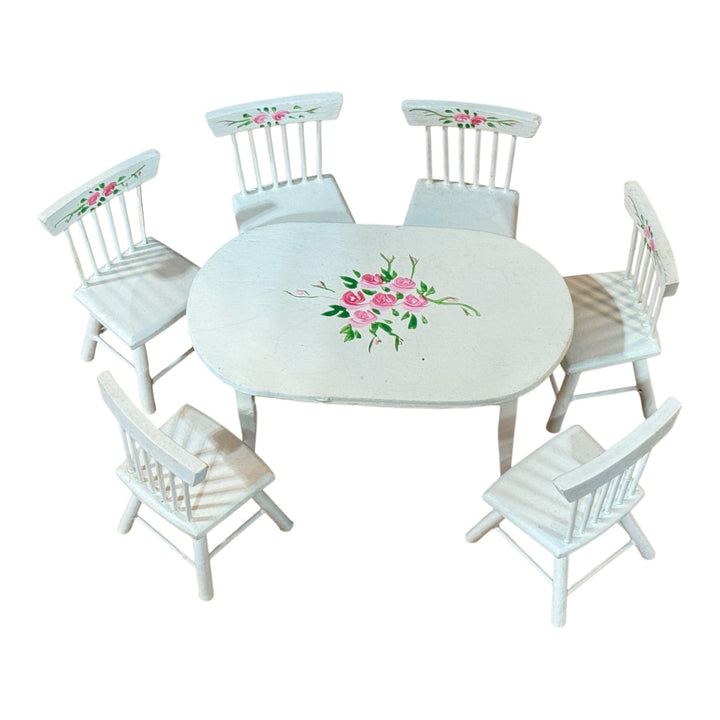 Dollhouse - Floral Dining Room Table and Chairs
