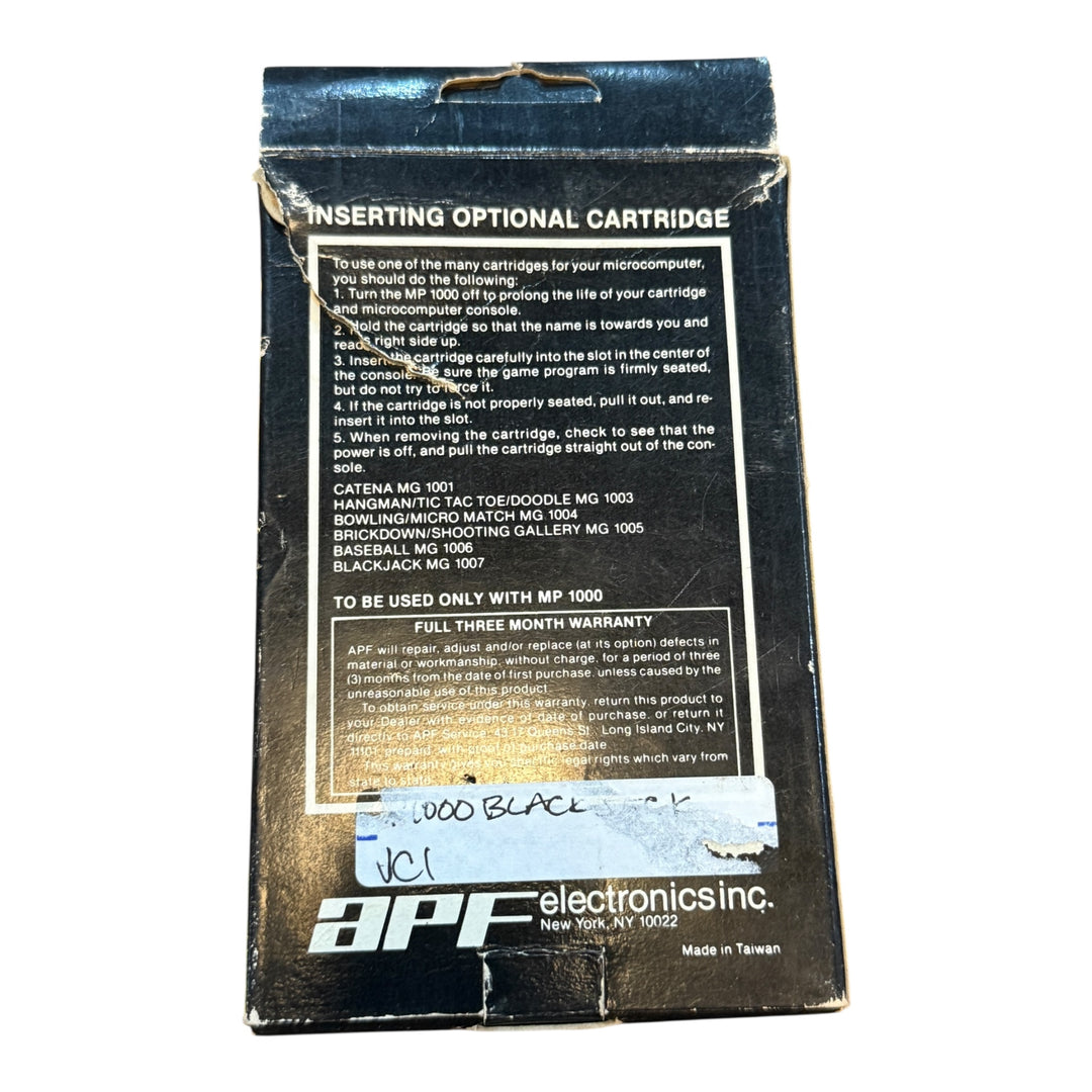 APF MP1000 TV Microcomputer Program Blackjack