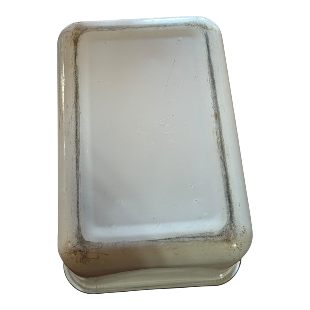 Vintage White Enamel Rectangular Storage Box With Lid