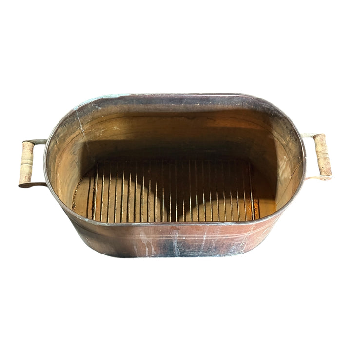 Antique Copper Tub / Wooden Handles