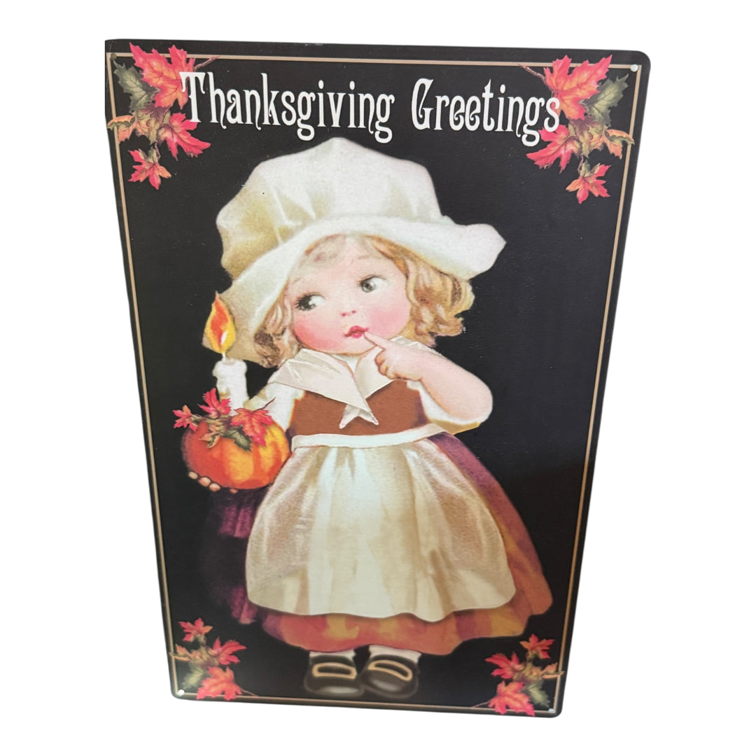 Tin Sign - Thanksgiving Greetings