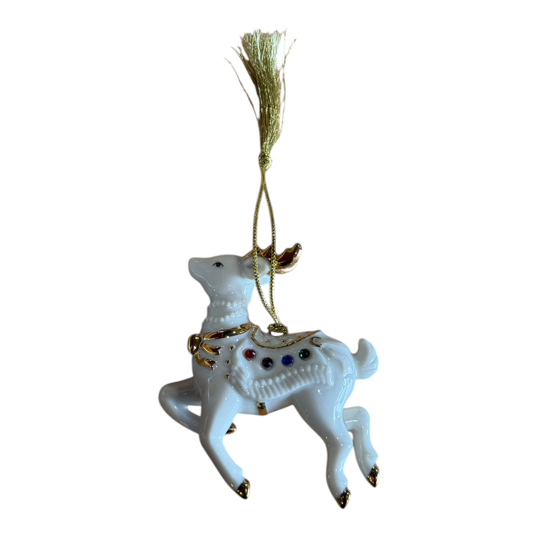 Lenox Holiday Gems Reindeer Porcelain Ornament