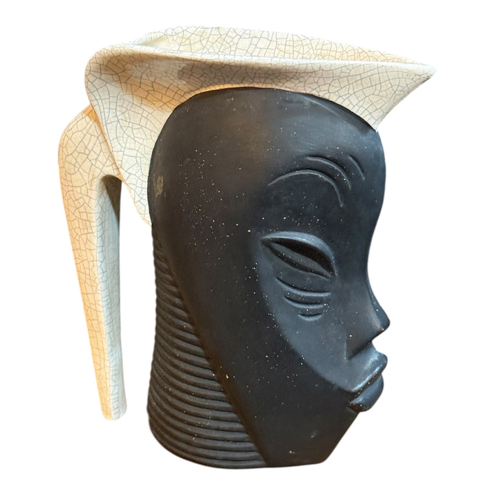 Ceramic African Head Pitcher