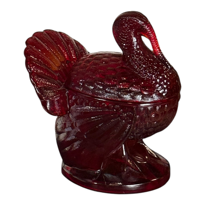Vintage L.E Smith Covered Ruby Turkey