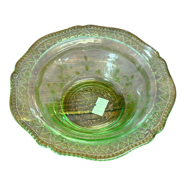 Vintage Patricia Green Uranium Glass Cereal Bowl