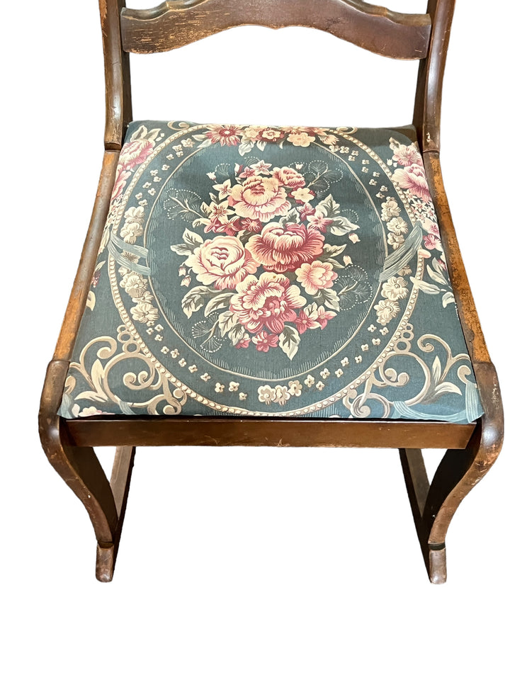 Wooden Rocking Chair Needlepoint Seat  PICKUP ONLY