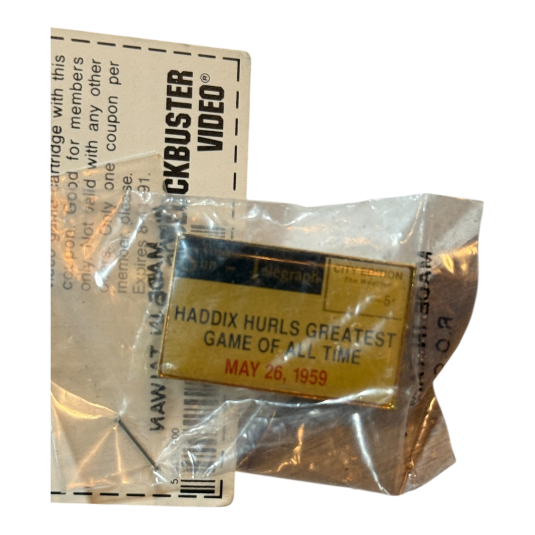 Pittsburgh Pirates Giveaway Blockbuster Harvey Haddix Pin
