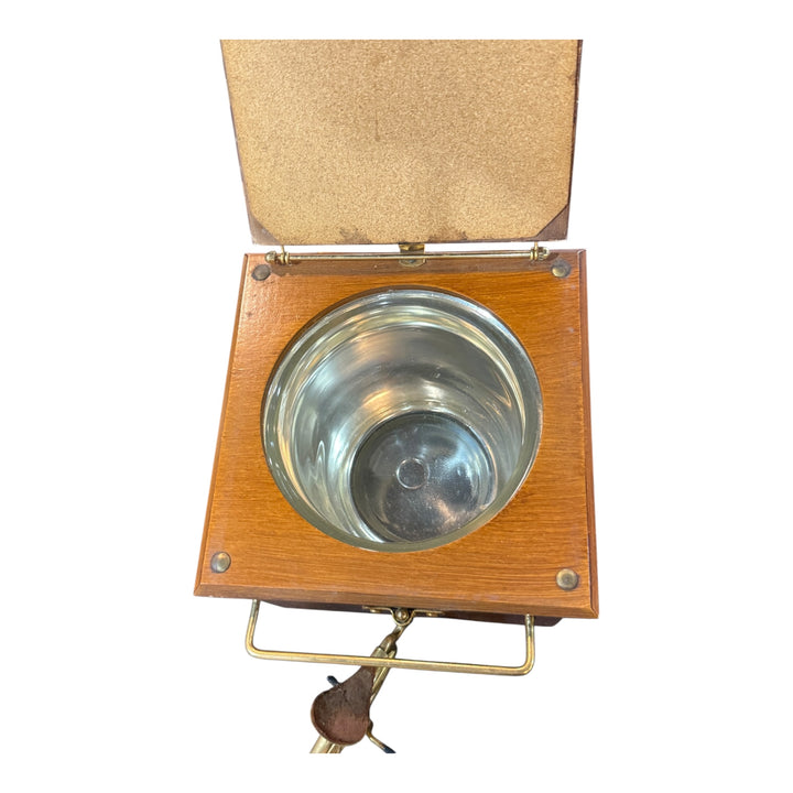 Vintage Brass and Wood "Ice Cycle" Ice Bucket Cooler Trolley Cart