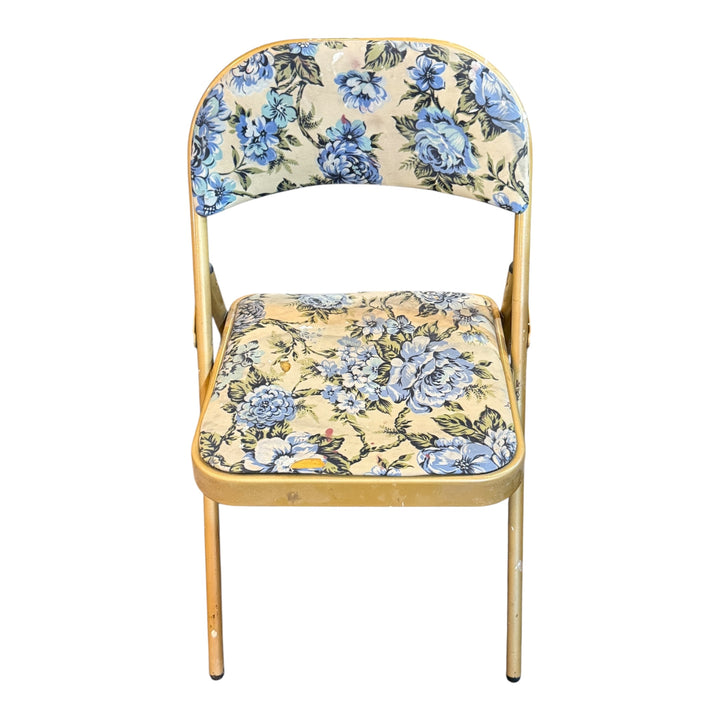 Metal Folding Floral Chair  PICKUP ONLY