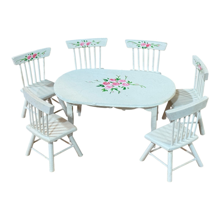 Dollhouse - Floral Dining Room Table and Chairs