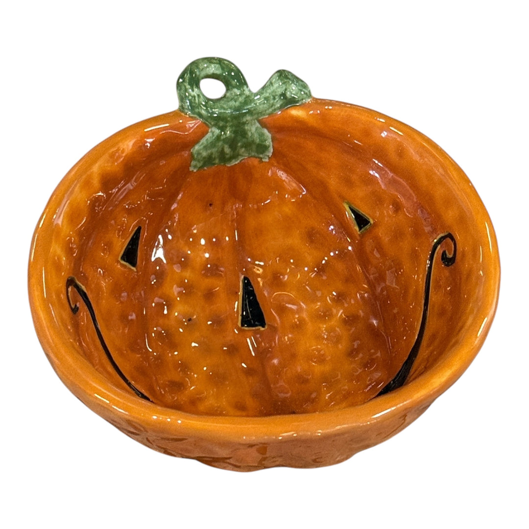 Hand Painted Ceramic Pumpkin Bowl