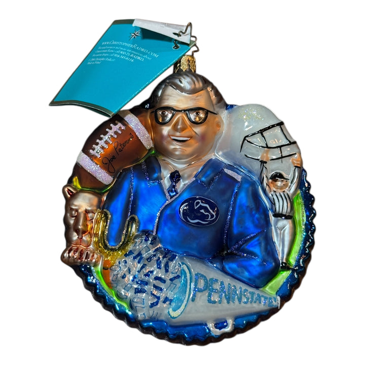 Christopher Radko Penn State Joe Paterno Glass Limited Exclusive Ornament