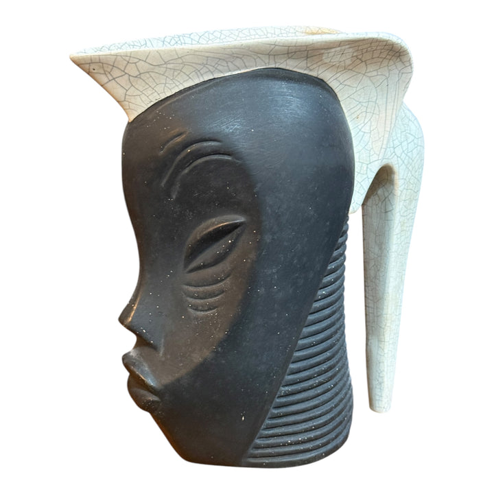 Ceramic African Head Pitcher