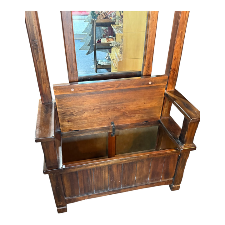 Pemberly Row 78" 4 Hook Farmhouse Wood Hat Hall Tree  PICKUP ONLY